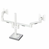 Hold Dual Monitor Arm 28 - 2×14 kg, genomföringsfäste, vit